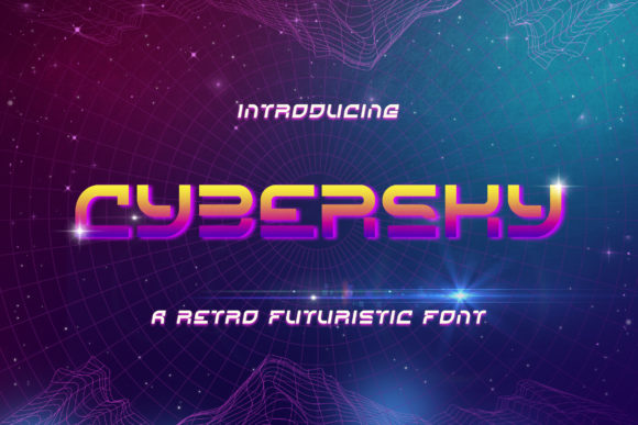 Cybersky Font: A Retro-Futuristic Display Typeface for Editorial Design