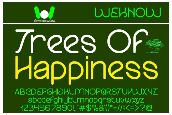 Trees of Happiness Display Font for Creative Makers